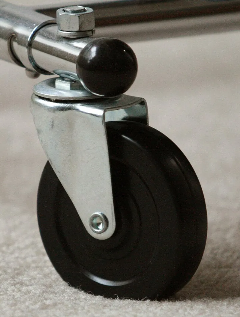 Industrial swivel caster on heavy-duty cart