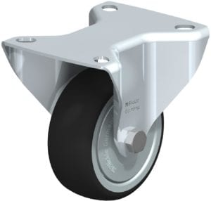 Blickle LE Series Light Duty Caster 3'' Pressed steel top plate rigid caster, Thermoplastic polyurethane wheel